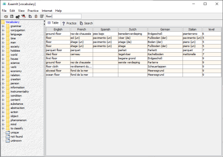 JLearnIt Search dictionary