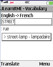 JLearnItME - Vocabulary translation